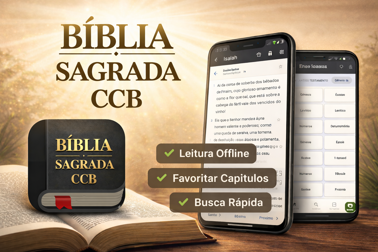 Telas do Aplicativo Bíblia Sagrada CCB